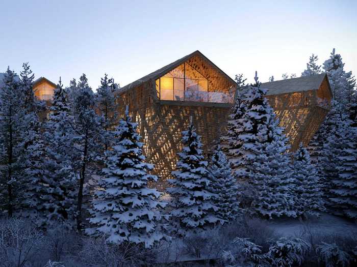 Together with his studio partner Silvana Ordinas, Pichler has designed multiple hospitality concepts that rise above the treeline, including these latticed tree suites set to become part of the luxury Six Senses hotel in the Austrian town of Kitzbühel.