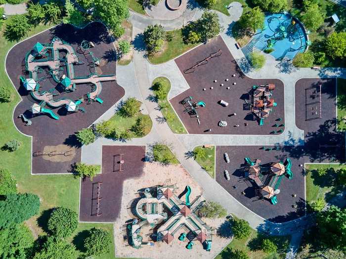 A once-bustling playground stands empty during the pandemic on September 11.