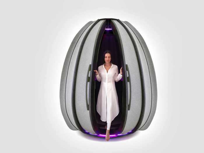 The meditation pod takes up about 50 square feet, but OpenSeed recommends at least 100 square feet to place it.