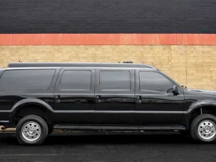 Starting its life as normal 2005 Ford Excursion, the SUV was overhauled by Becker Automotive Design, which has built custom limos for high-profile clients like Tom Brady and Sylvester Stallone.