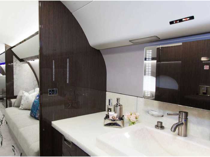 Two lavatories can also be found onboard the aircraft, one in the front and another in the back.