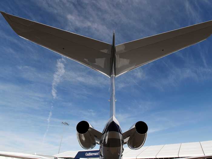 Two Rolls-Royce BR725 engines power the aircraft and enable a top speed of Mach .925.