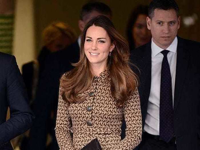 Middleton wore this walnut brown printed dress by Orla Kiely to a charity event in 2013.