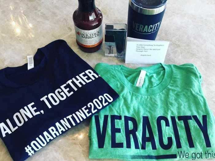 Technology consulting firm Veracity sent its employees care packages.