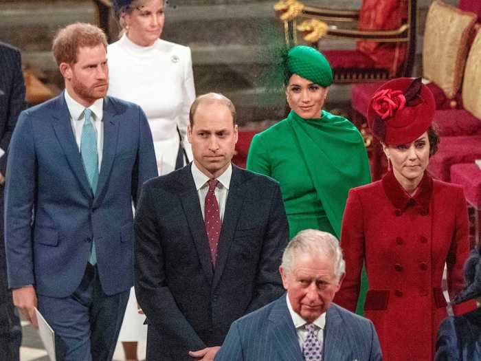 AGE 35: Prince Harry and Meghan attend their final royal engagement with the Duke and Duchess of Cambridge at London