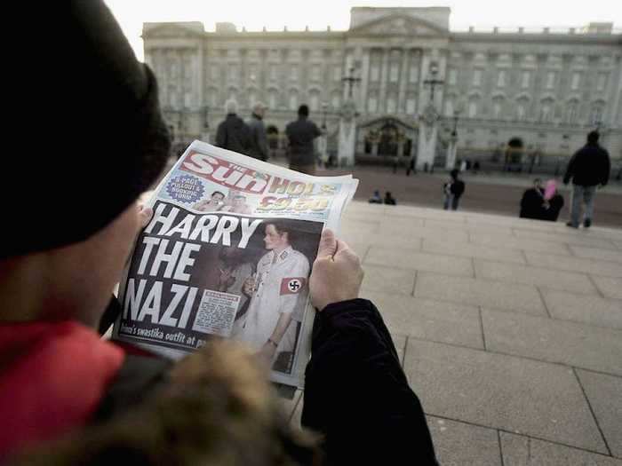 AGE 20: Prince Harry made headlines in January 2005 for arriving at a friend