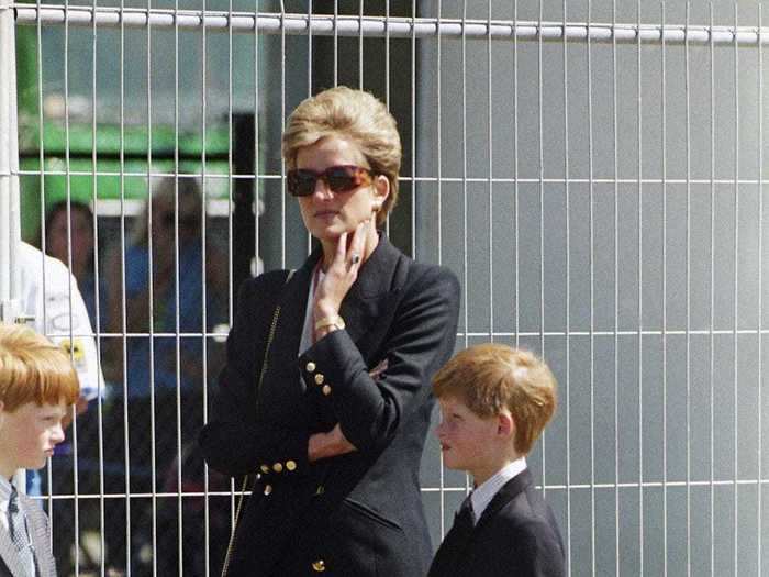 AGE 9: With Diana at Silverstone racetrack on July 10, 1994.