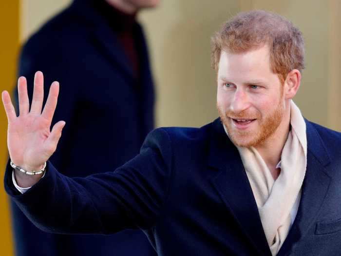 Prince Harry knows a scarf tucked into a peacoat is the pinnacle of cold-weather fashion.