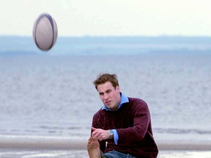 In the early aughts, Prince William kept his look casual and comfortable on the beach.