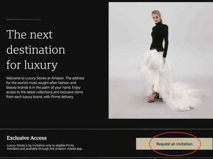 If on a computer, go to amazon.com/luxurystores and click on the "Request an invitation" button.