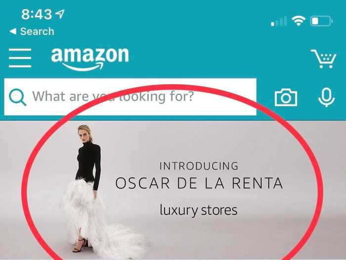 2. Click the banner that says, "Introducing Oscar de la Renta."