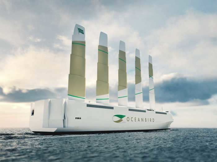 Oceanbird gets its power from five 262-foot wings, which are made from metal and composite. They