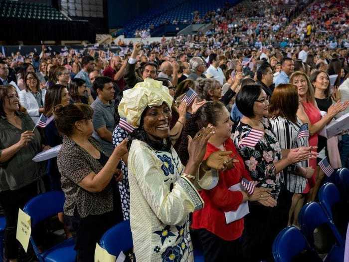 The El Paso County Coliseum in Texas hosted hundreds of immigrants for their naturalization ceremony in 2019.