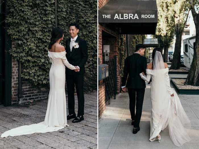 Kim had the dress altered to make the train longer.