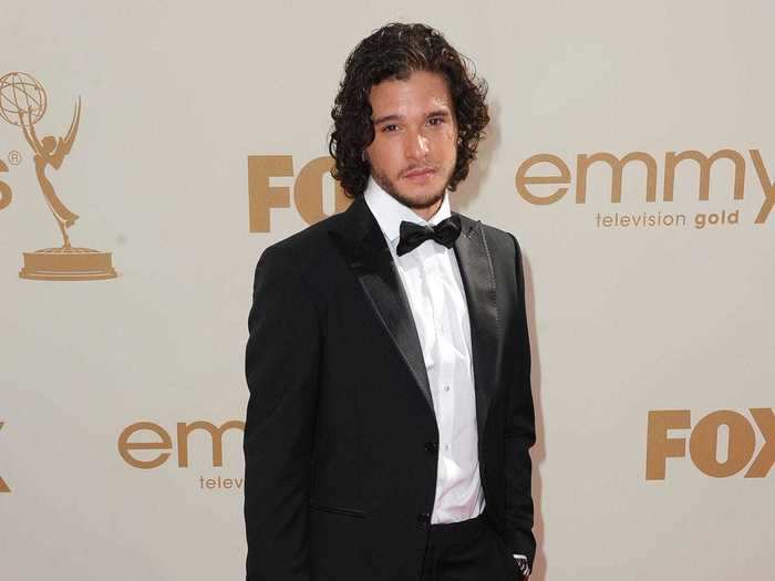 Kit Harington opted for a classic black tuxedo and his signature Jon Snow locks for his first Emmys in 2011.