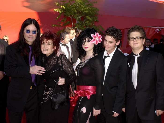 Kelly and Sharon Osbourne made their Emmys red carpet debut with the whole clan at the 2002 Emmys, channeling the glam rock vibe that made them famous on their MTV show "The Osbournes."