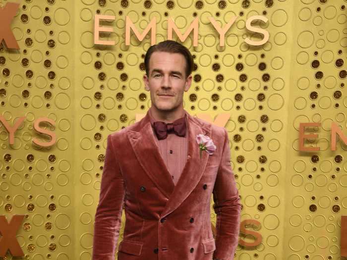 Van Der Beek is now no stranger to red carpets. He sported one of the boldest suits at the 2019 Emmys, opting for a velvet pink jacket and matching bow tie.