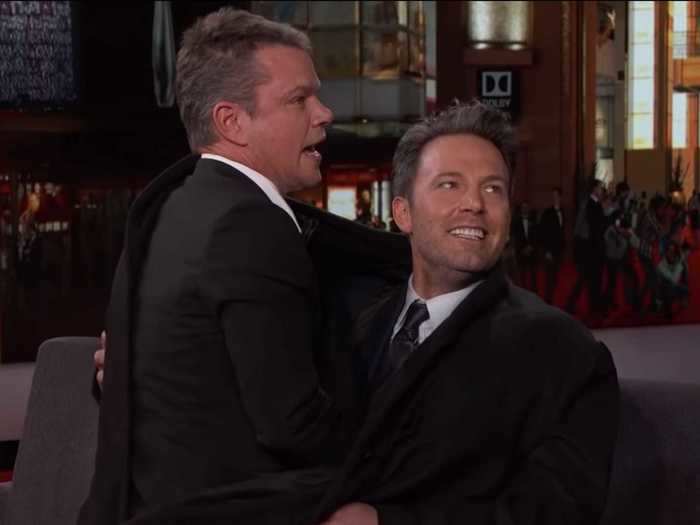 February 2016: Affleck snuck Damon on to "Jimmy Kimmel Live."