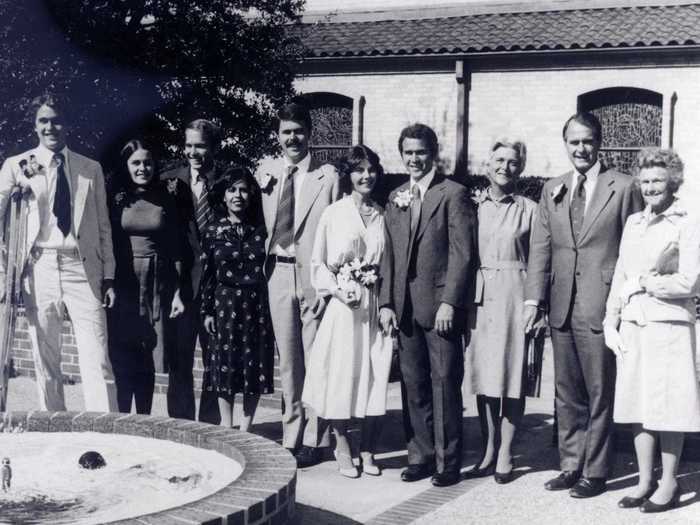 Laura Welch wore a two-toned tan dress she bought straight off the rack when she married George W. Bush in November 1977.