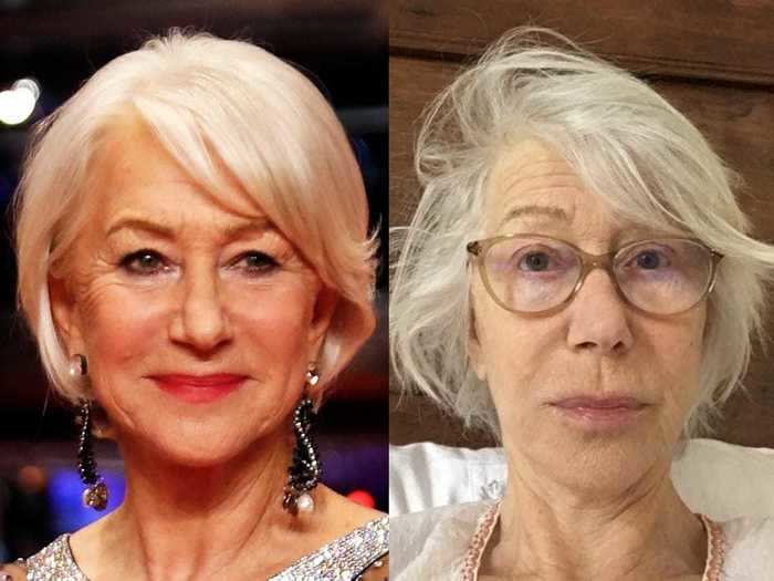 With yet another barefaced selfie, Helen Mirren raised money for a good cause.