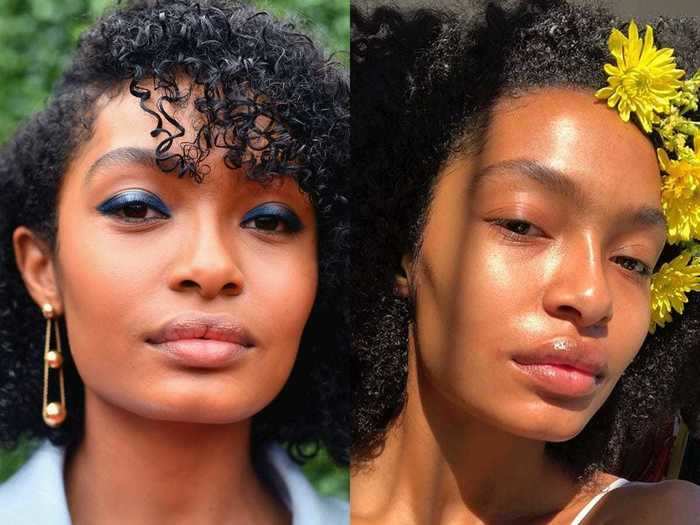 Yara Shahidi rocked glowing skin and flowers in her hair with this photo from June 2018.