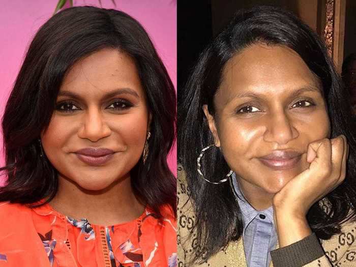 Mindy Kaling, on the other hand, shined without makeup while spending time with friends.
