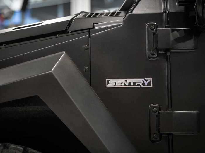 As far as safety features go, the Sentry Civilian comes standard with bullet-resistant glass, run-flat tires, and an armored passenger compartment.