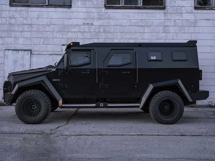 With a base price of $350,000, the Sentry Civilian offers a unique combination of a menacing, bullet-resistant exterior and a luxurious interior.