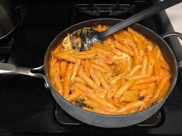 It took less than 20 minutes to bake the pasta.