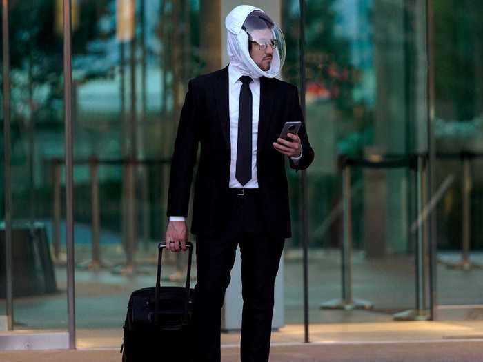 MicroClimate seems to be marketing itself to young, tech-savvy professionals, with copy reading "from Uber to airline, AIR by MicroClimate™ will keep you comfortable the whole trip," and promotional photos of wearers in suits.