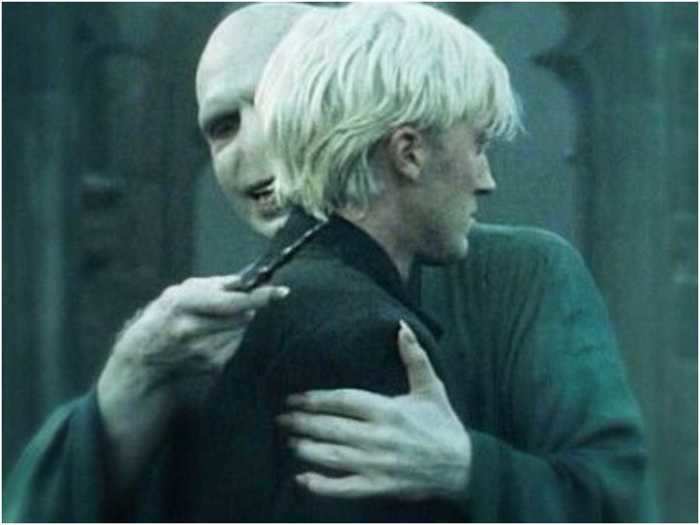 The awkward hug between Draco and Voldemort was improvised by Ralph Fiennes