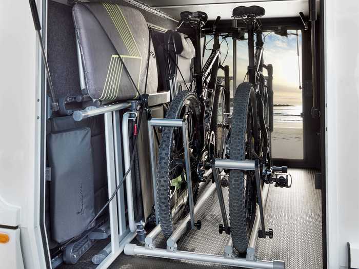 For gear storage, iSmove has optional exterior drawers and a rear garage that can hold items like bicycles or surfboards.