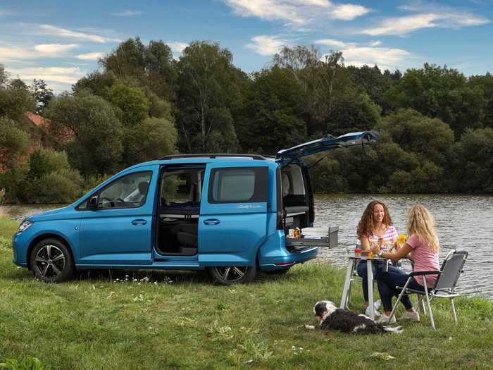 According to Volkswagen, the new Caddy California uses a modular setup to fit the bed, storage units, and kitchen.