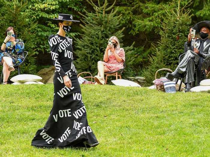 Siriano also made a statement with designs covered in the slogan "Vote."