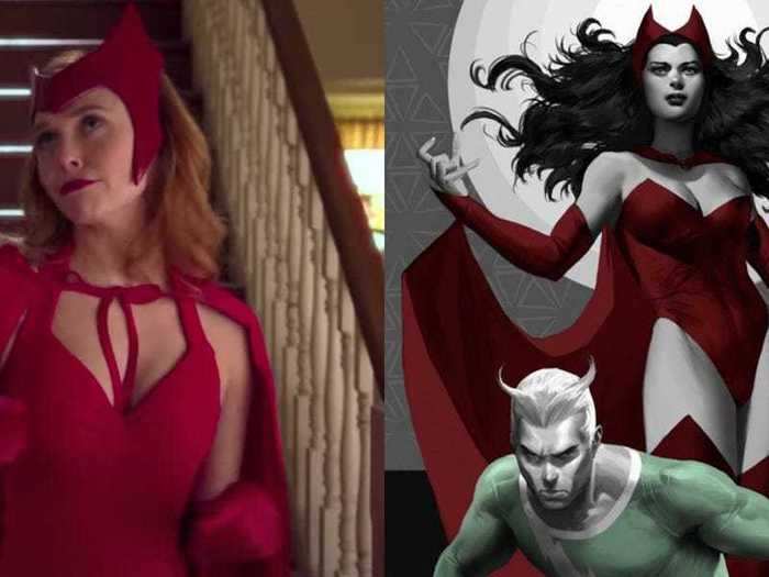 Wanda is seen in her iconic Scarlet Witch costume.