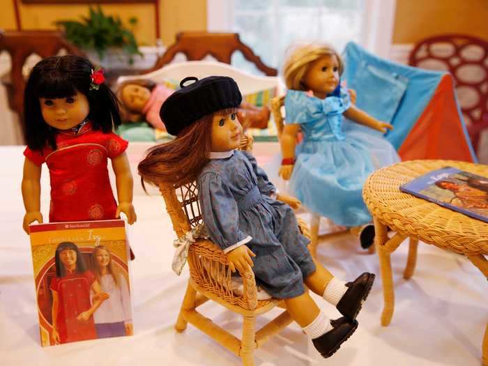 In 1986, an 18-inch-tall American Girl doll was $68 with a paperback book and $75 with a hardcover book.