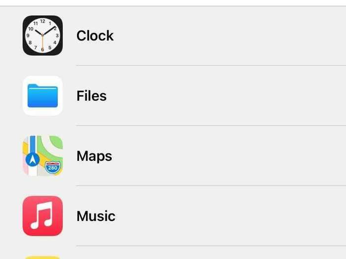 Several built-in apps come with widget options, like Music, Clock, and Weather.