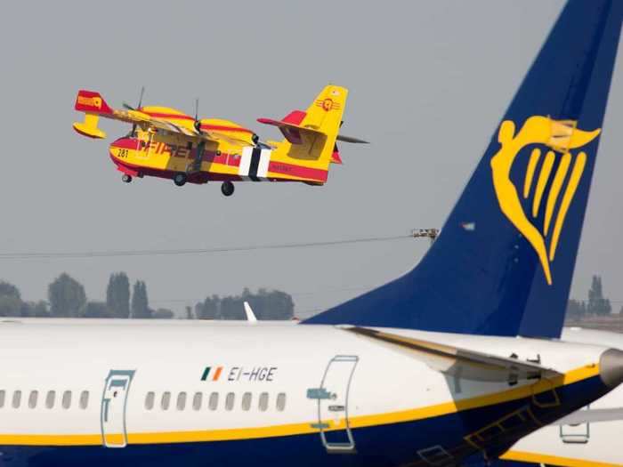 A custom-built water bomber, the amphibious airplane earns its name by scooping 1,600 gallons of water out of nearby lakes, reservoirs and depositing it directly onto the fire.