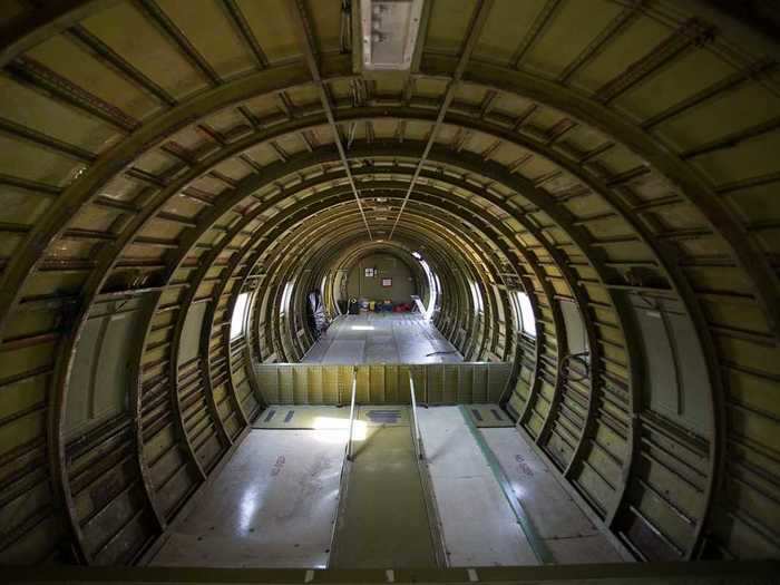 A break in the action provides a rare look inside the airplane. It