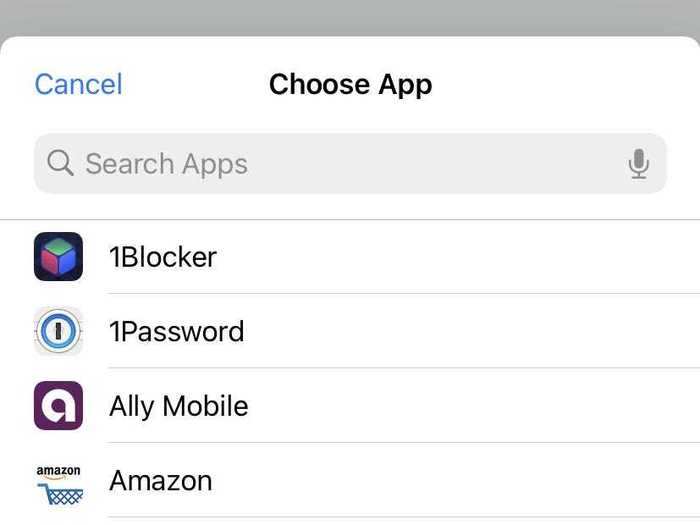 Click "choose," which brings up a list off all the apps on the iPhone, and choose whichever one to replace the icon.