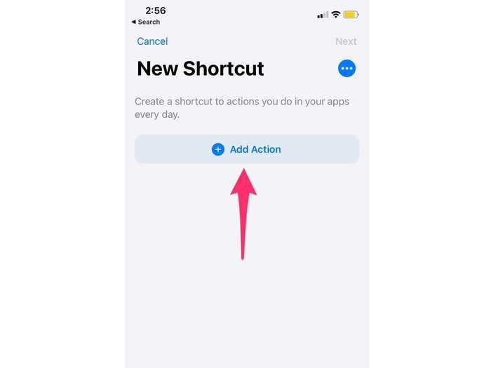 Press "Add Action," — you
