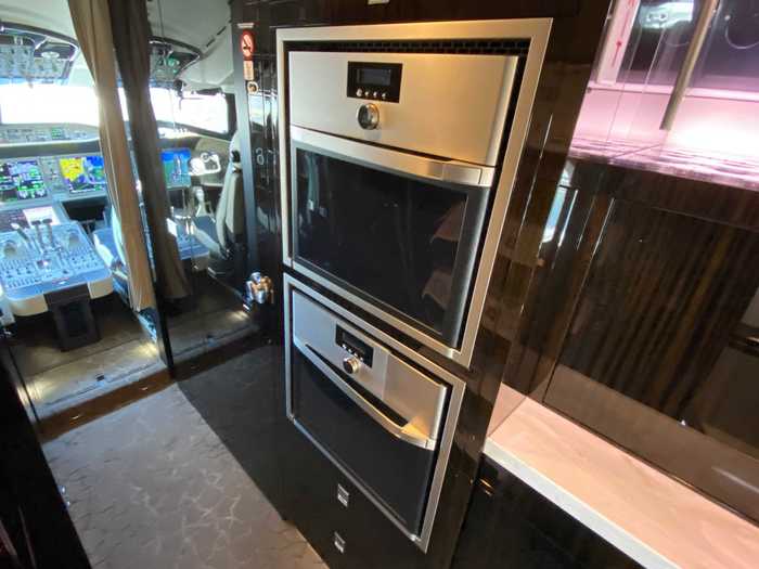 Two convection ovens/microwaves allow for cooking full gourmet meals instead of just reheating pre-cooked catering orders.
