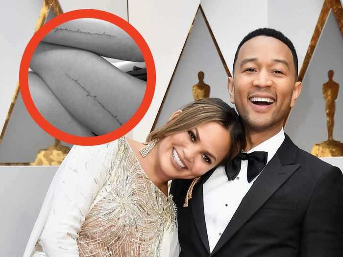 Chrissy Teigen and John Legend have matching family-centered tattoos.