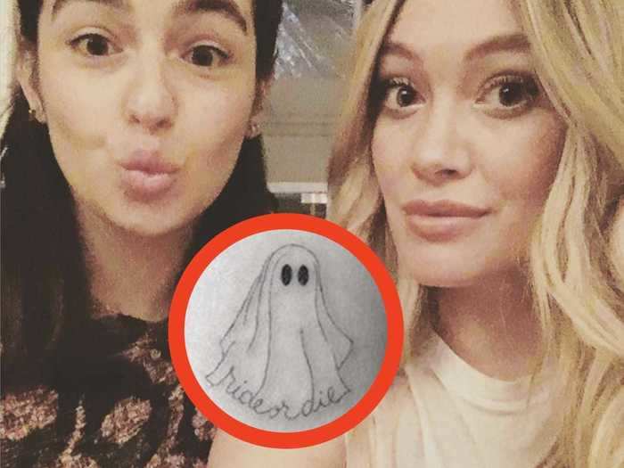 Old friends Hilary Duff and Alanna Masterson got ghost tattoos together.