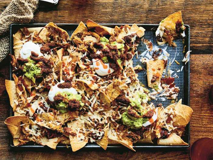 On game day, Cavallari loves to serve up her healthy sheet-pan nachos.