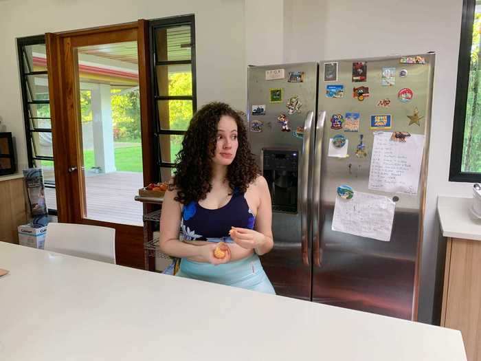 In between classes, Condo has 15-minute breaks, which she uses to get a snack like fruit.