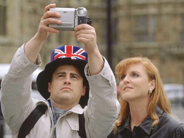 Sarah, Duchess of York, appeared as herself, taking a photo with Joey during season four.