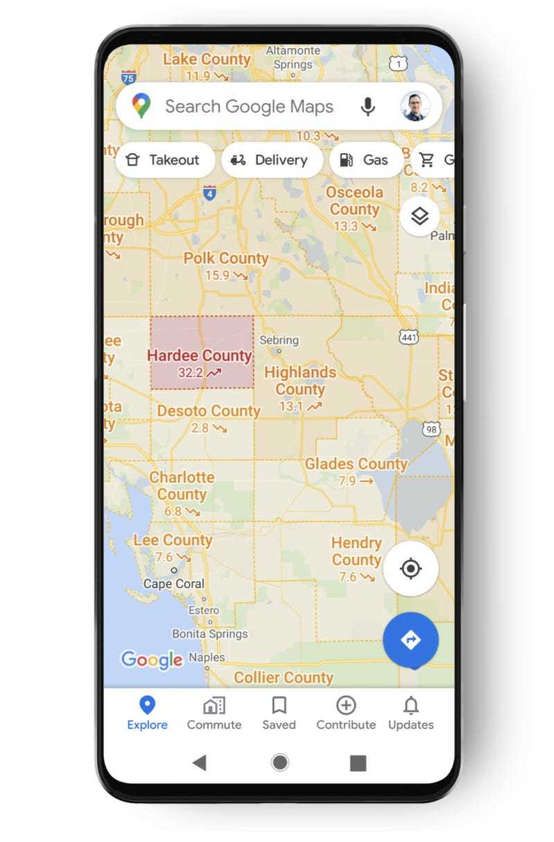 google maps covid 19 layer 2