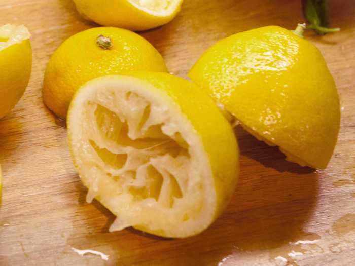 Lemon skins serve as a host for unpleasant germs.