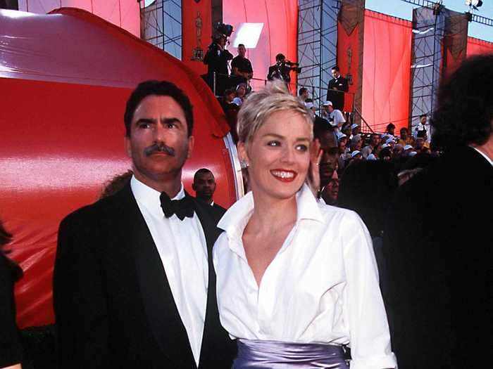 Sharon Stone combined satin and menswear at the 1998 Academy Awards to great success.